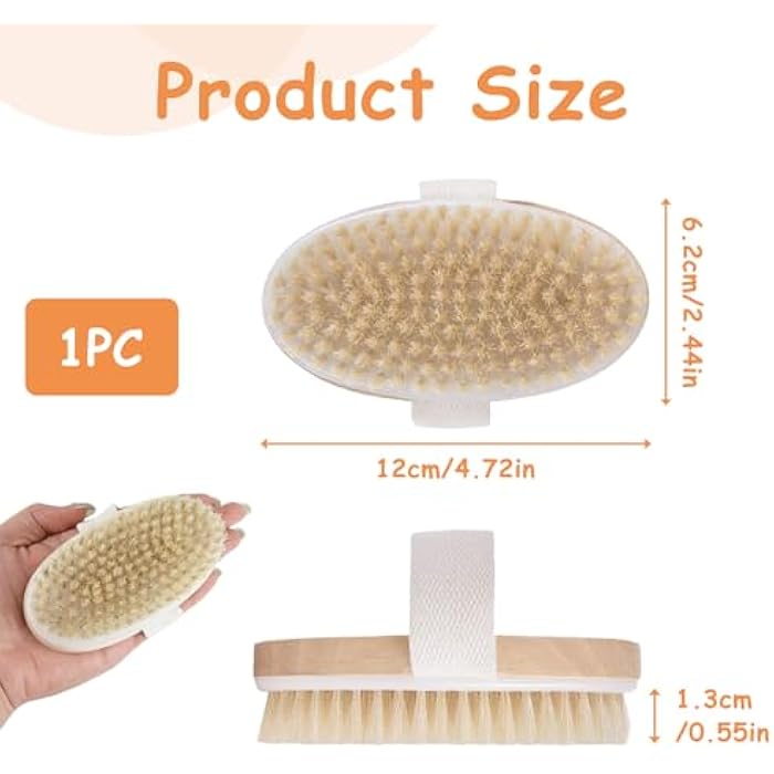 Dry Brush for Natural Body, Dry Massage Brush, for Exfoliation and Massage, Dry and Wet Use, Improving Blood Circulation and Lymphatic Drainage, Ideal for Flawless Skin - Image 3